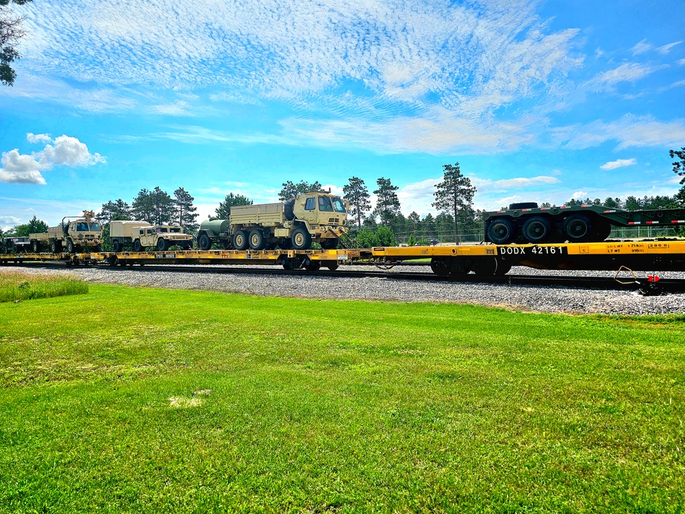 Fort McCoy supports second major rail movement in 2024 with return of Wisconsin National Guard equipment, vehicles