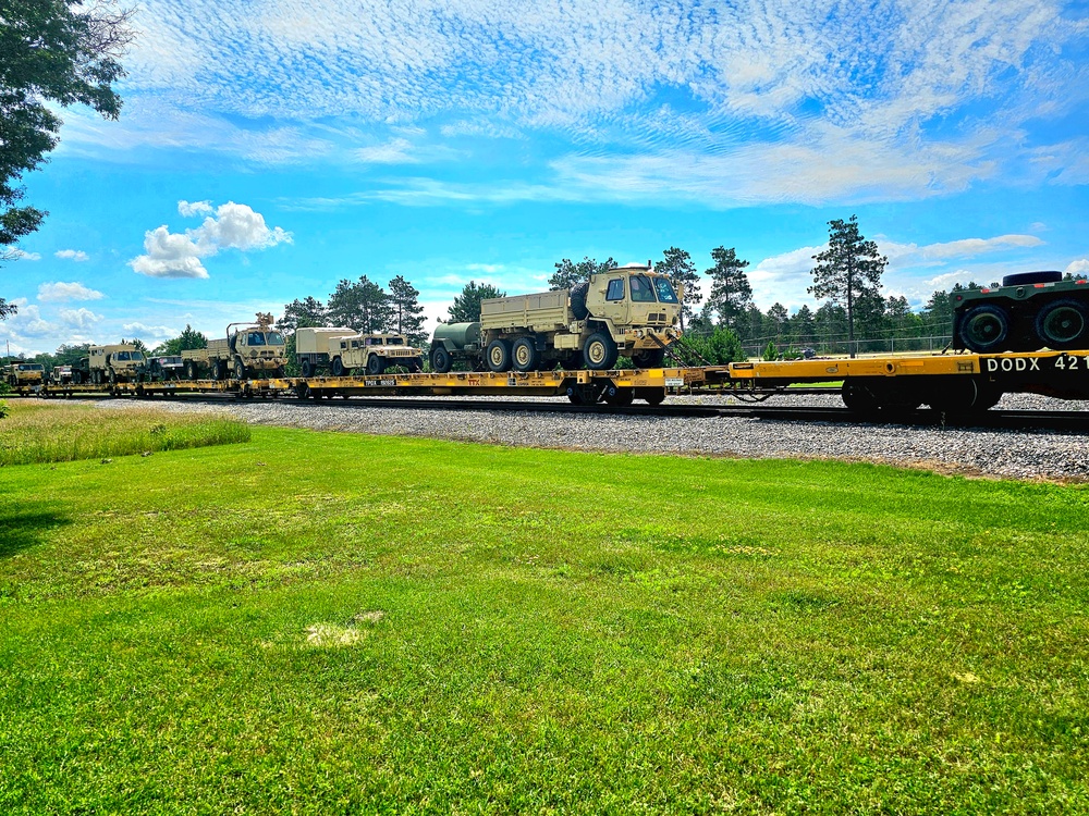 Fort McCoy supports second major rail movement in 2024 with return of Wisconsin National Guard equipment, vehicles