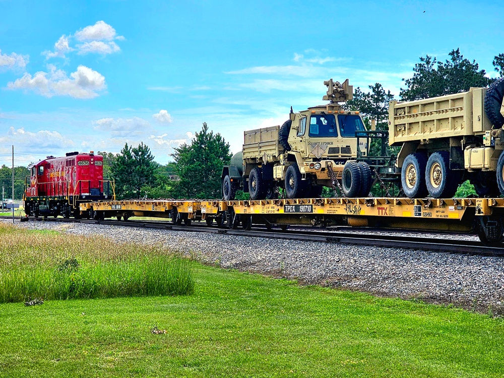 Fort McCoy supports second major rail movement in 2024 with return of Wisconsin National Guard equipment, vehicles