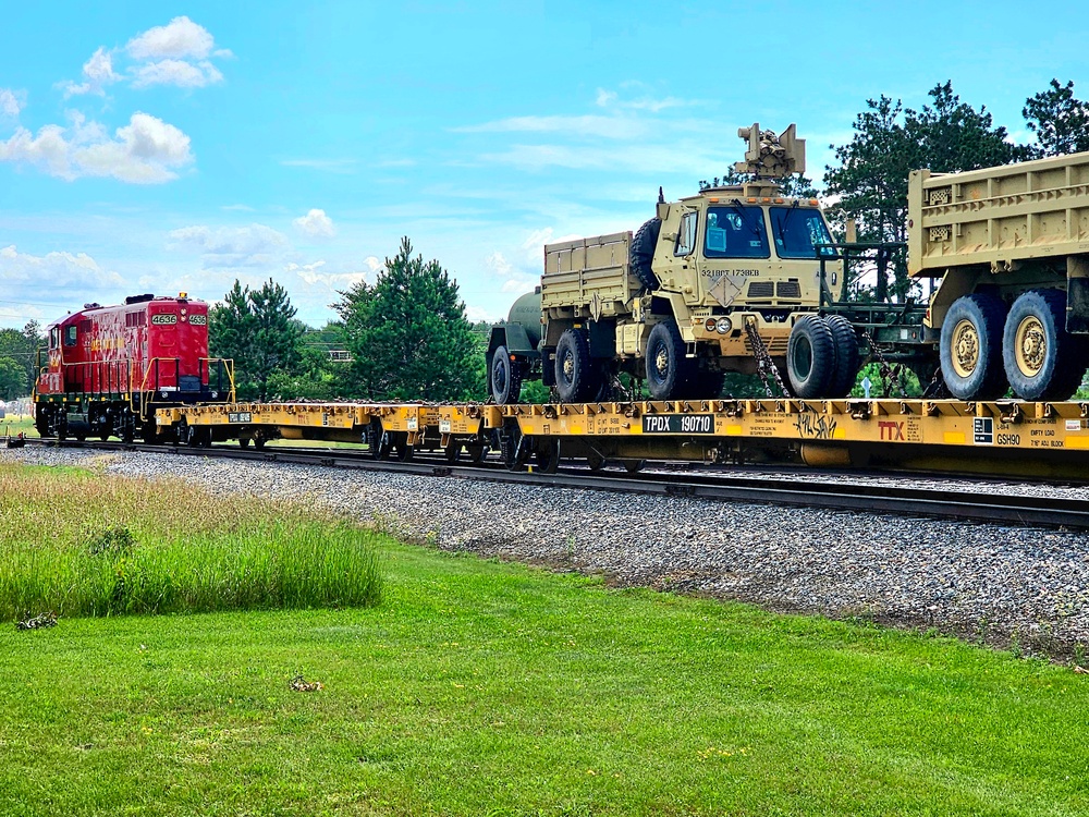 Fort McCoy supports second major rail movement in 2024 with return of Wisconsin National Guard equipment, vehicles