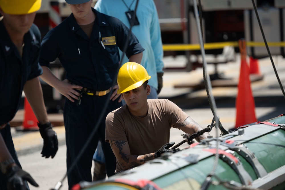 Sailors prepare USS Topeka for RIMPAC 2024