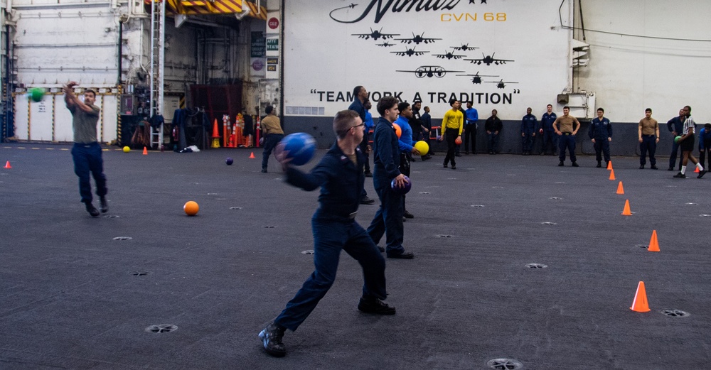 Sailors Participate In A Dodgeball Tournament