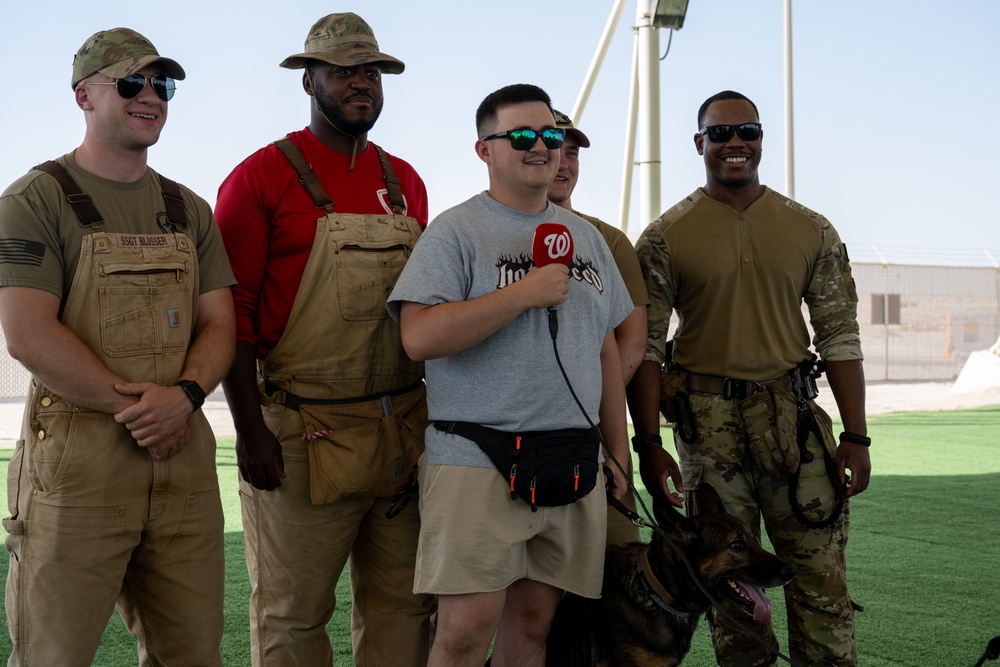 379th ESFS MWD handlers welcome Washington Nationals