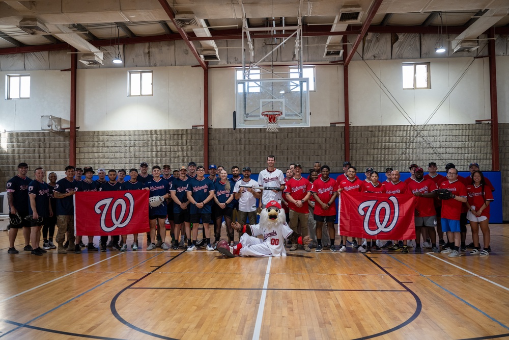 Airmen and Soldiers meet with the Washington Nationals