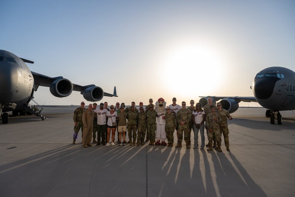 Service members meet with the Washington Nationals