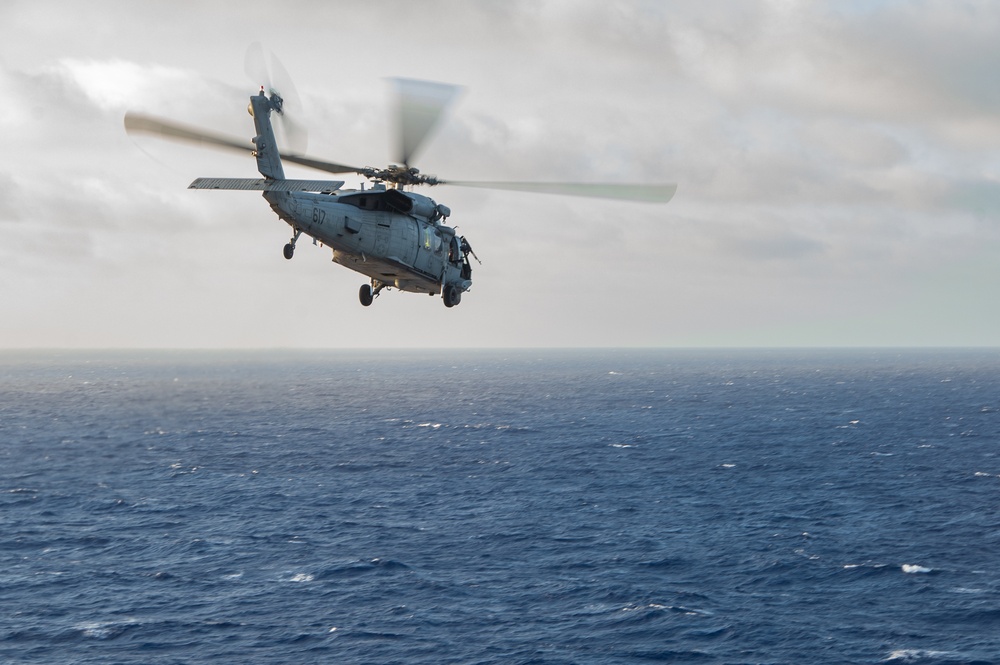 Members of EODMU 5 Prepare to Conduct Fast-Rope Exercise aboard USS Ronald Reagan (CVN 76)