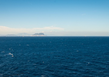 USS New York transits through the Strait of Gibraltar