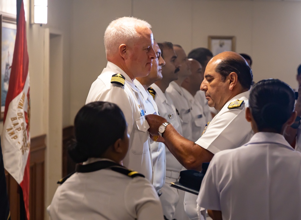 Sailors awarded Peruvian Naval Medal of Honor aboard BAP Pisco