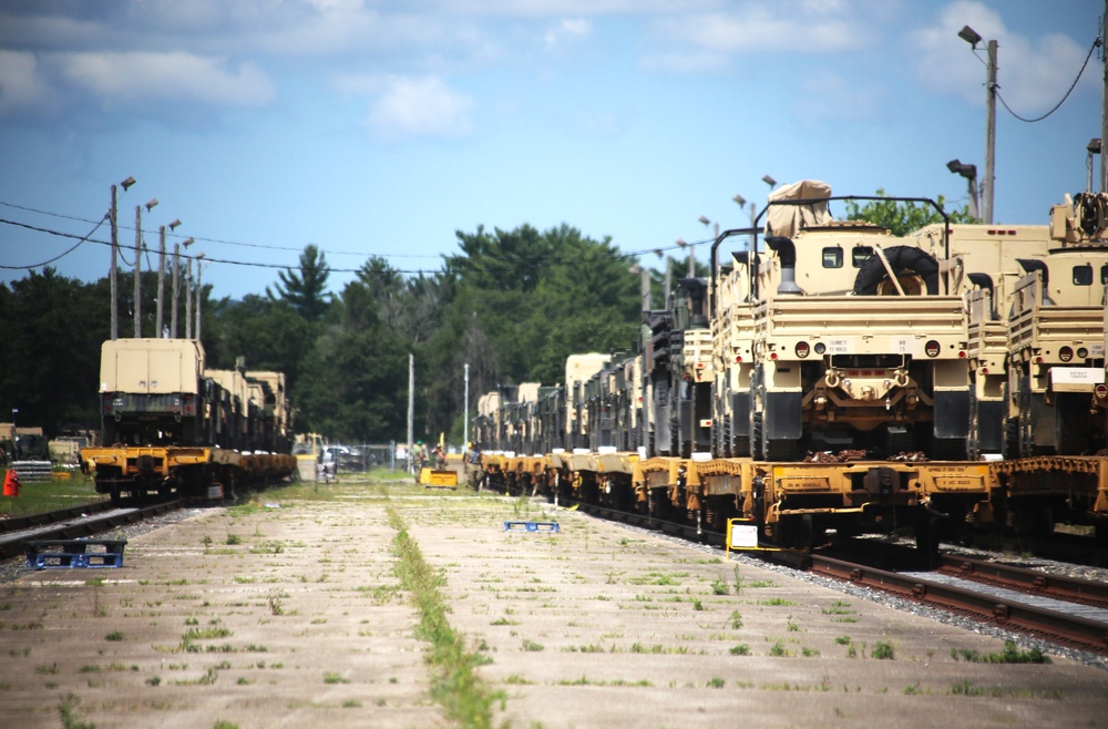 Fort McCoy supports second major rail movement in 2024 with return of Wisconsin National Guard equipment, vehicles