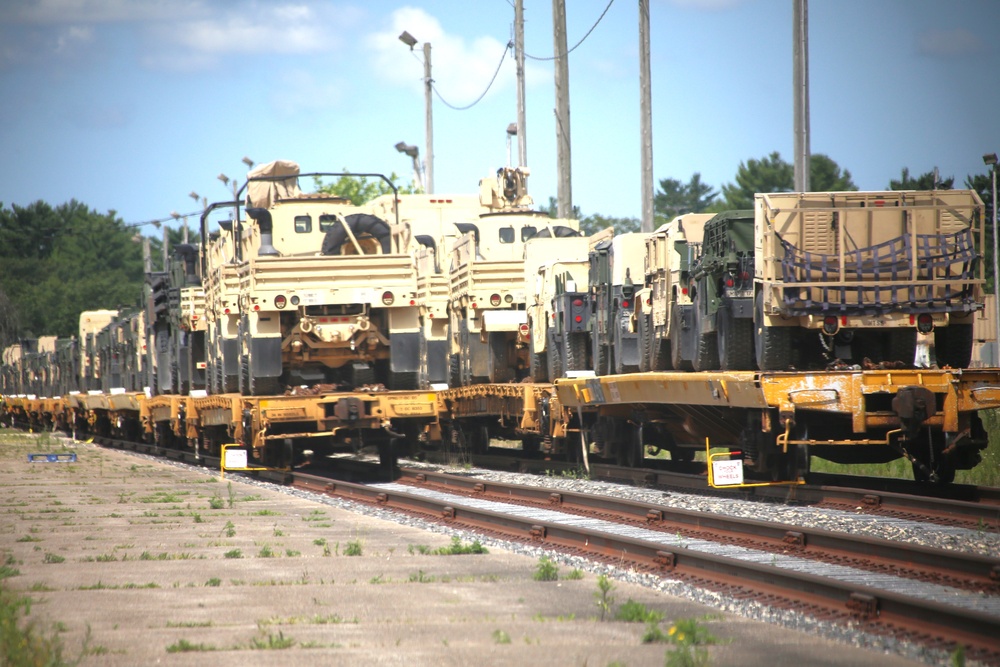 Fort McCoy supports second major rail movement in 2024 with return of Wisconsin National Guard equipment, vehicles