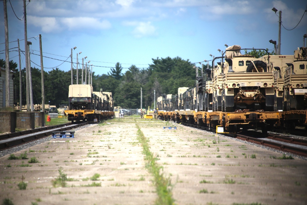 Fort McCoy supports second major rail movement in 2024 with return of Wisconsin National Guard equipment, vehicles