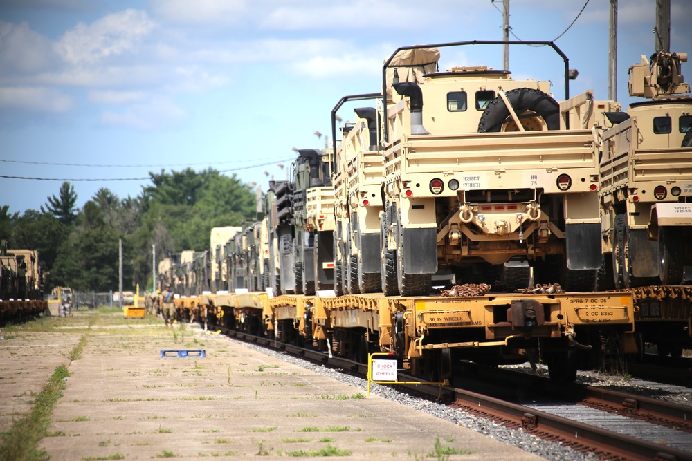 Fort McCoy supports second major rail movement in 2024 with return of Wisconsin National Guard equipment, vehicles