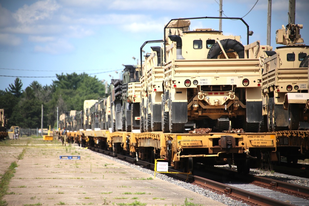 Fort McCoy supports second major rail movement in 2024 with return of Wisconsin National Guard equipment, vehicles