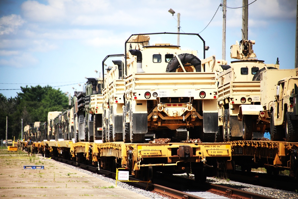 Fort McCoy supports second major rail movement in 2024 with return of Wisconsin National Guard equipment, vehicles