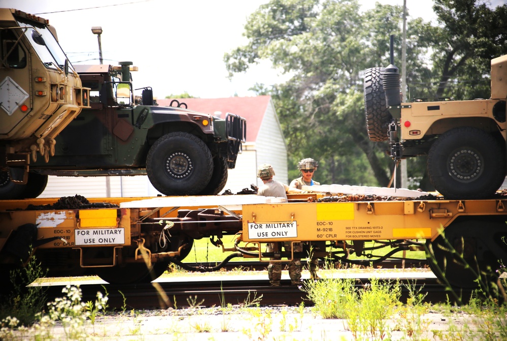 Fort McCoy supports second major rail movement in 2024 with return of Wisconsin National Guard equipment, vehicles