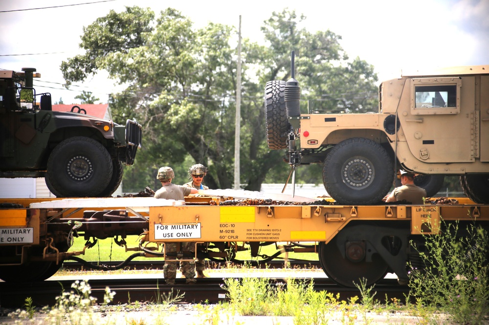 Fort McCoy supports second major rail movement in 2024 with return of Wisconsin National Guard equipment, vehicles