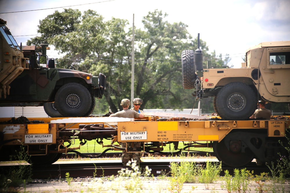 Fort McCoy supports second major rail movement in 2024 with return of Wisconsin National Guard equipment, vehicles