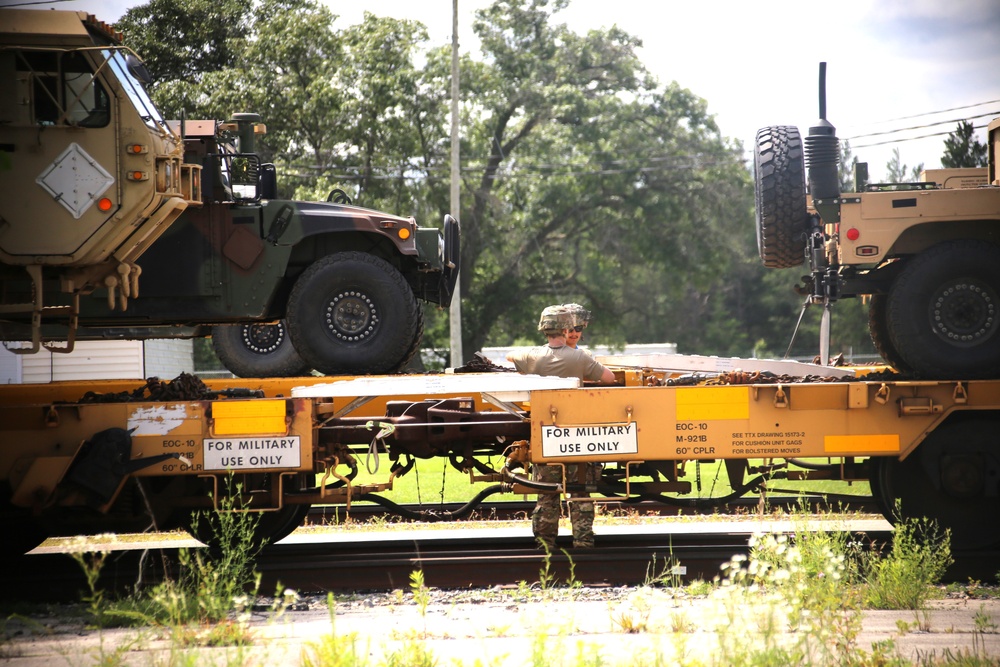 Fort McCoy supports second major rail movement in 2024 with return of Wisconsin National Guard equipment, vehicles