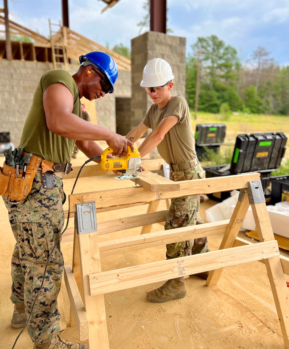 Marines and Soldiers Build Camp For Adults And Children With Special Needs