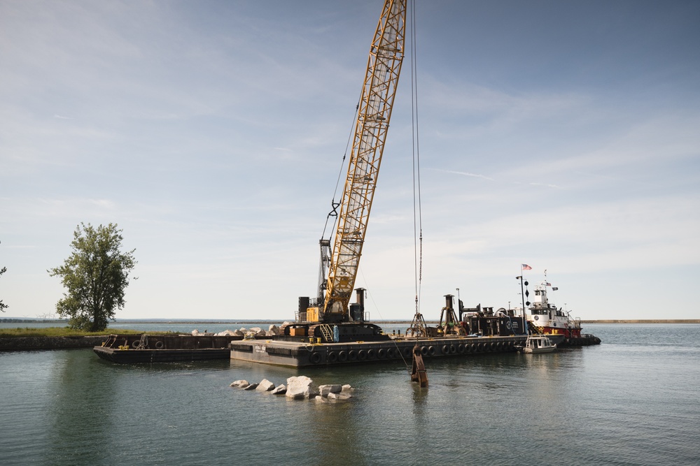 Armor Stone Installed at Buffalo Outer Harbor