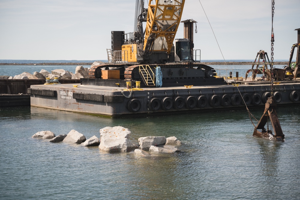 Armor Stone Installed at Buffalo Outer Harbor