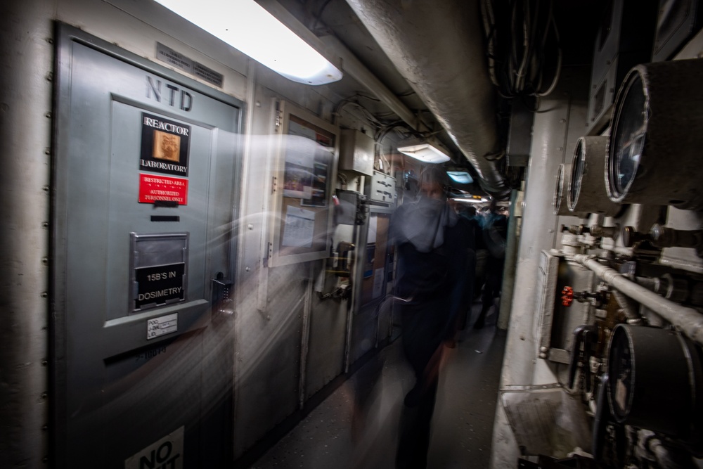 Sailors Participate In A General Quarters Drill