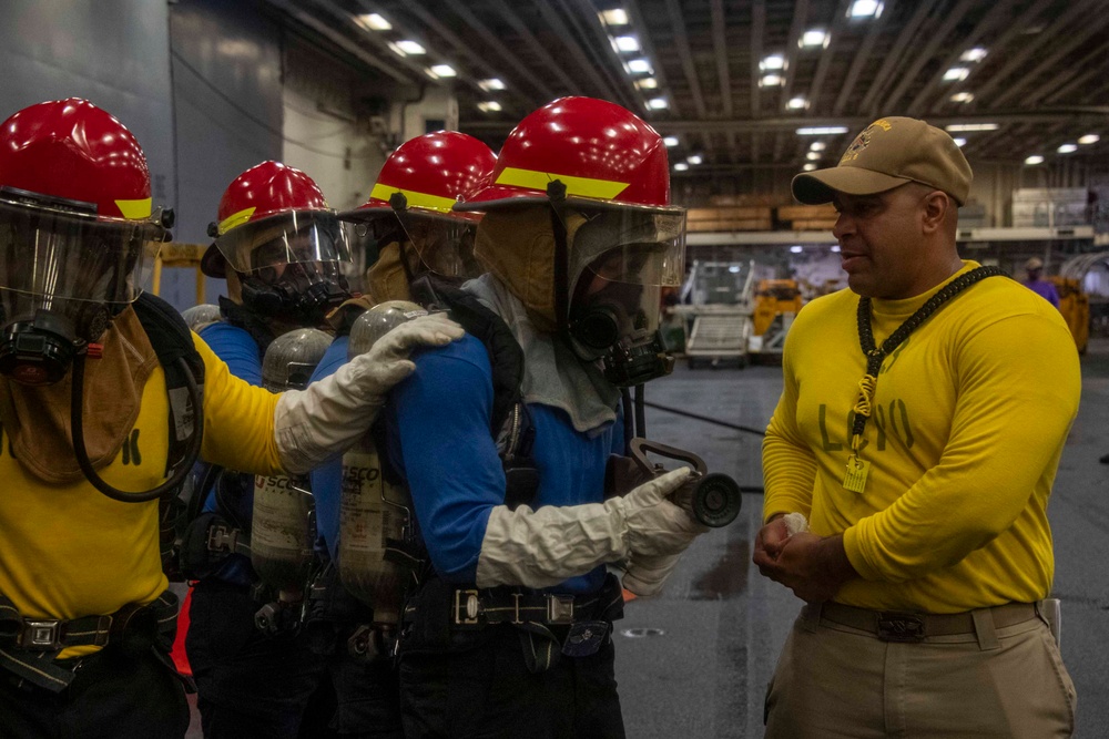 Aviation Firefighting Training aboard USS America (LHA 6)