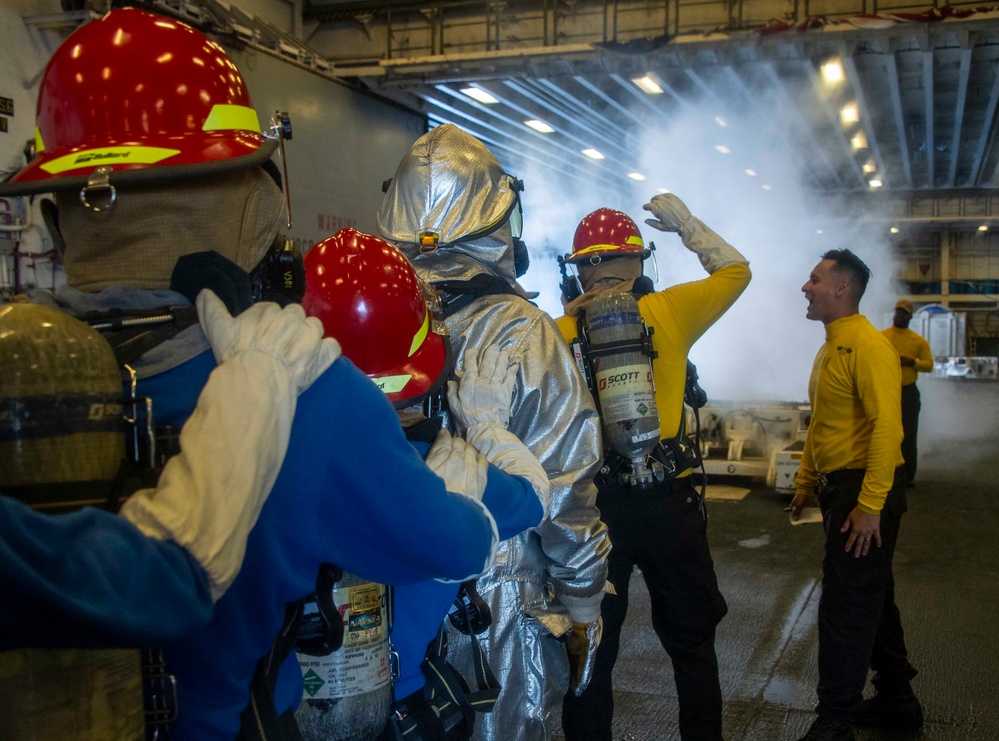 Aviation Firefighting Training aboard USS America (LHA 6)