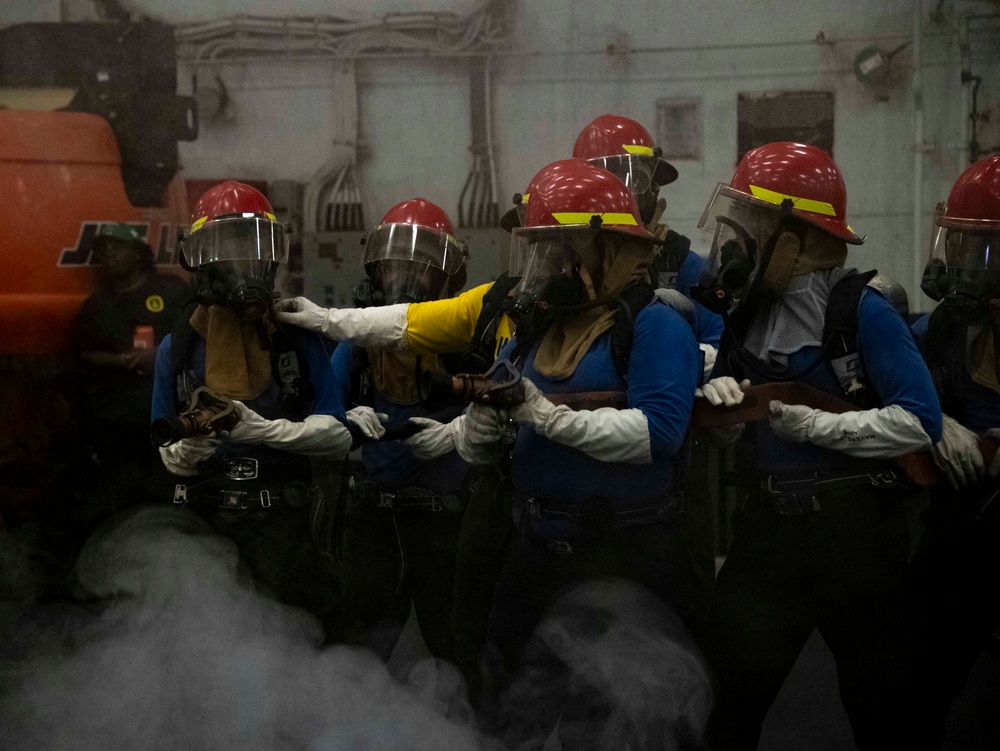 Aviation Firefighting Training aboard USS America (LHA 6)