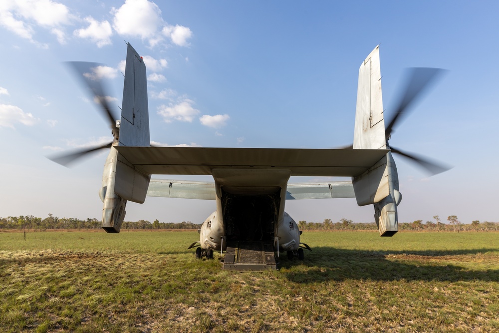 MRF-D 24.3: Marines rehearse air delivery from MV-22B Osprey