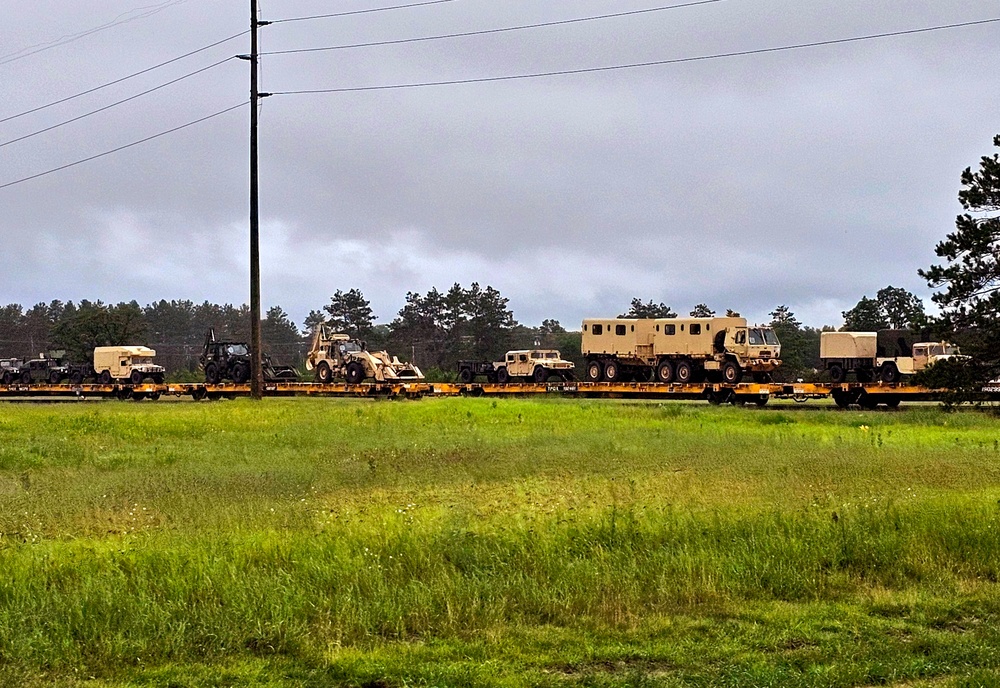 Fort McCoy supports second major rail movement in 2024 with return of Wisconsin National Guard equipment, vehicles