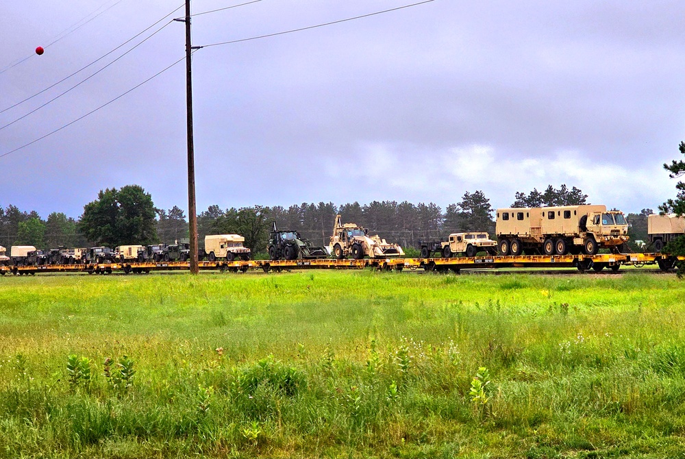 Fort McCoy supports second major rail movement in 2024 with return of Wisconsin National Guard equipment, vehicles