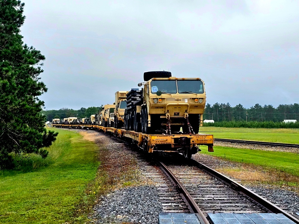 Fort McCoy supports second major rail movement in 2024 with return of Wisconsin National Guard equipment, vehicles