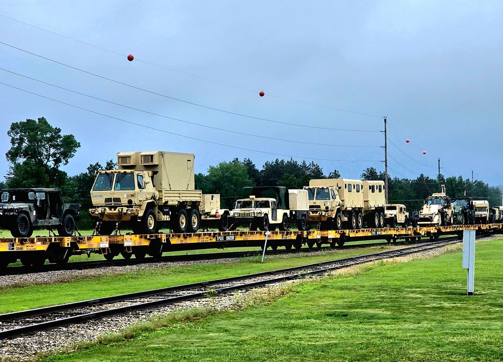 Fort McCoy supports second major rail movement in 2024 with return of Wisconsin National Guard equipment, vehicles
