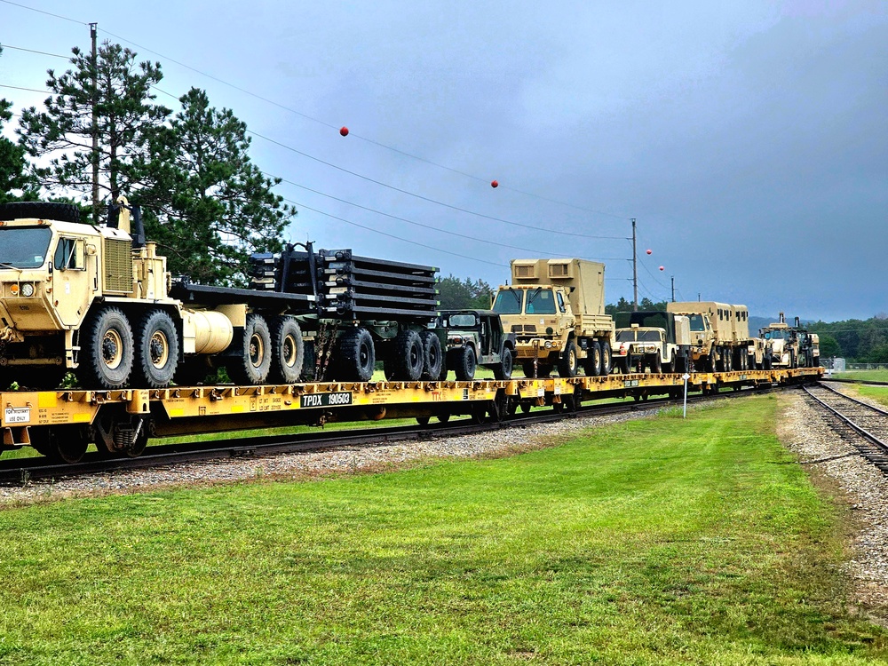 Fort McCoy supports second major rail movement in 2024 with return of Wisconsin National Guard equipment, vehicles