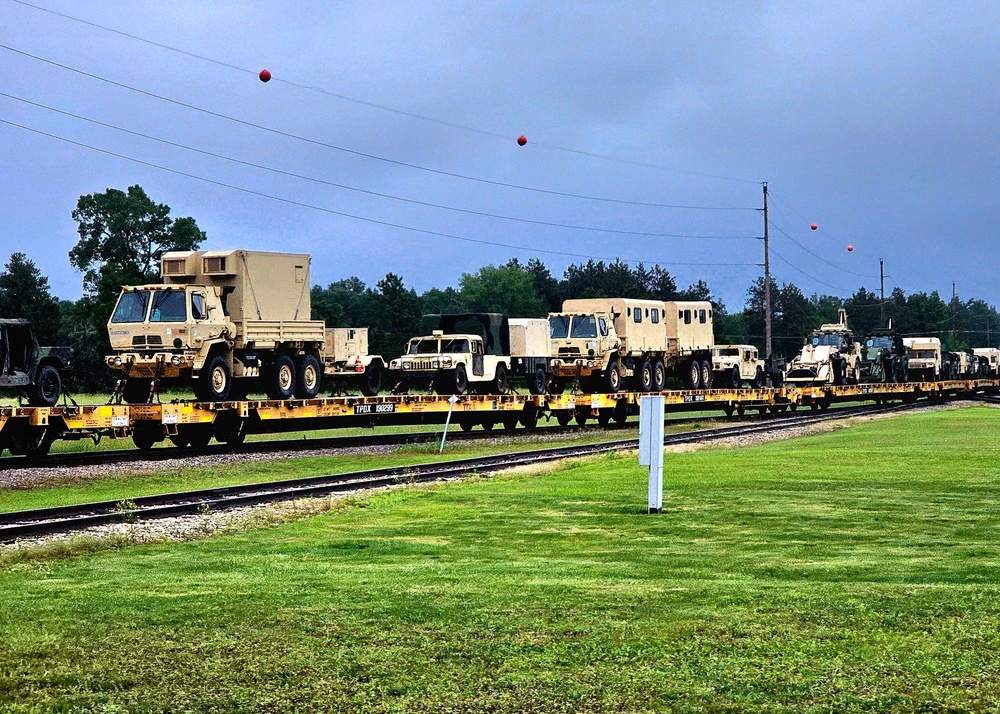 Fort McCoy supports second major rail movement in 2024 with return of Wisconsin National Guard equipment, vehicles