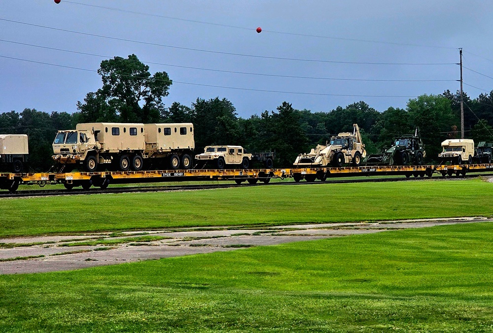 Fort McCoy supports second major rail movement in 2024 with return of Wisconsin National Guard equipment, vehicles
