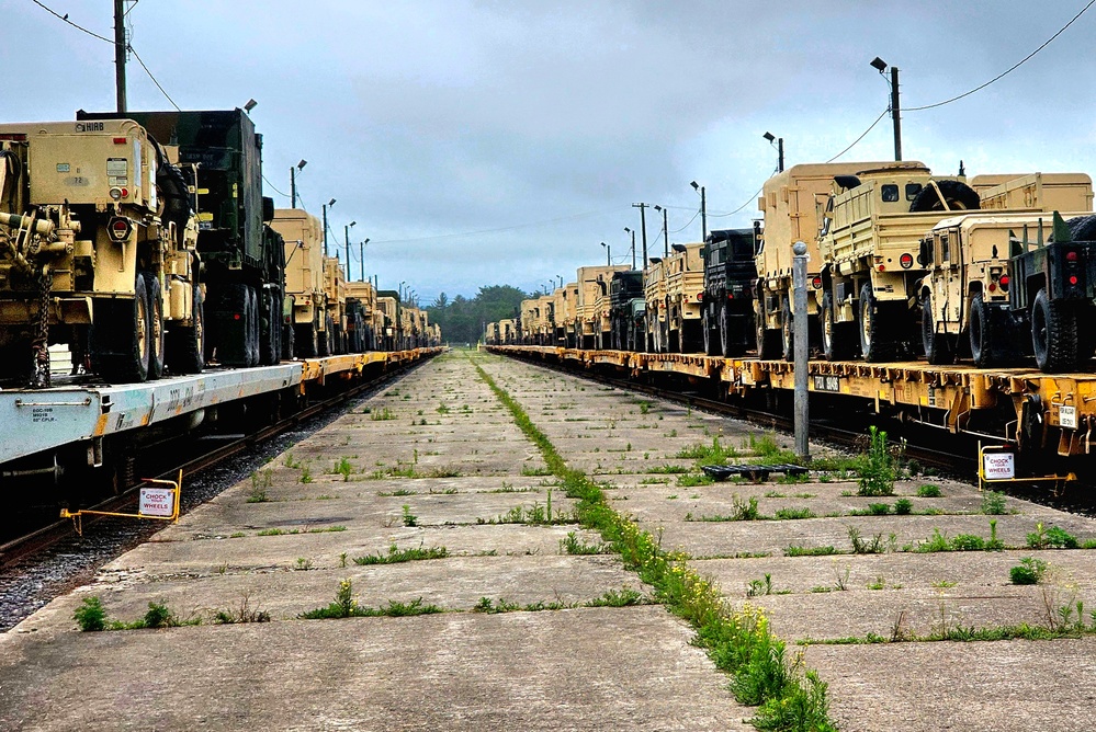 Fort McCoy supports second major rail movement in 2024 with return of Wisconsin National Guard equipment, vehicles