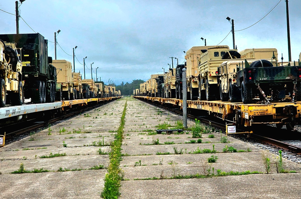 Fort McCoy supports second major rail movement in 2024 with return of Wisconsin National Guard equipment, vehicles