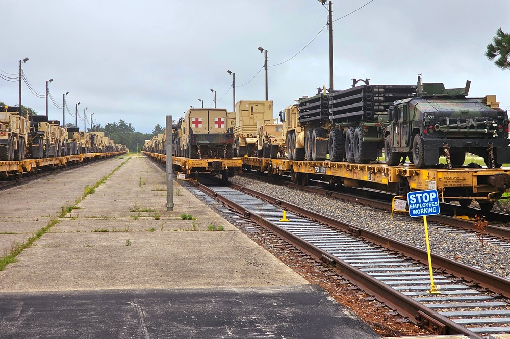 Fort McCoy supports second major rail movement in 2024 with return of Wisconsin National Guard equipment, vehicles