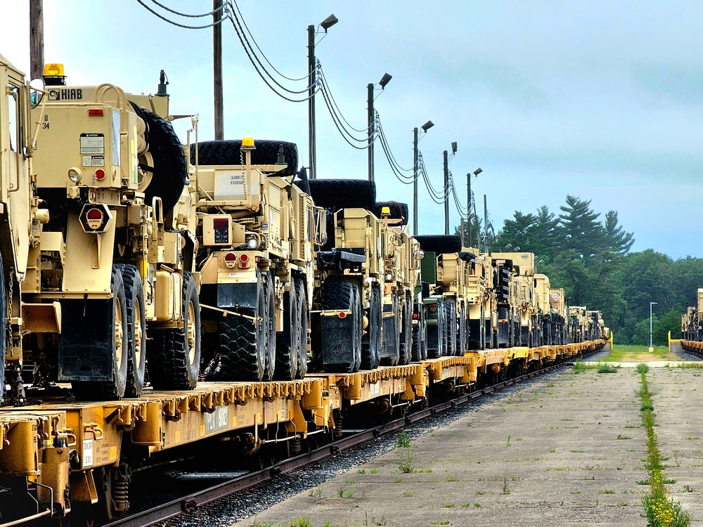 Fort McCoy supports second major rail movement in 2024 with return of Wisconsin National Guard equipment, vehicles