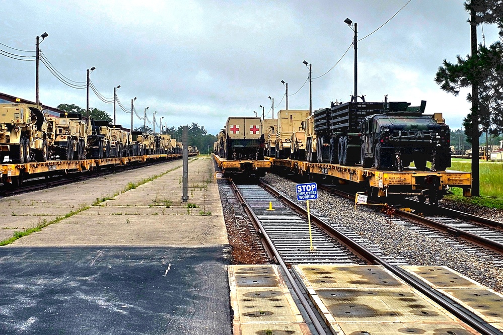 Fort McCoy supports second major rail movement in 2024 with return of Wisconsin National Guard equipment, vehicles
