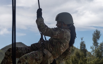 Service Members Participate in a Helicopter Rope Suspension Techniques Course