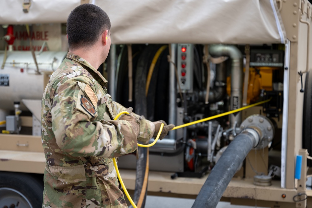 POL Airmen showcase fuel bladder refueling