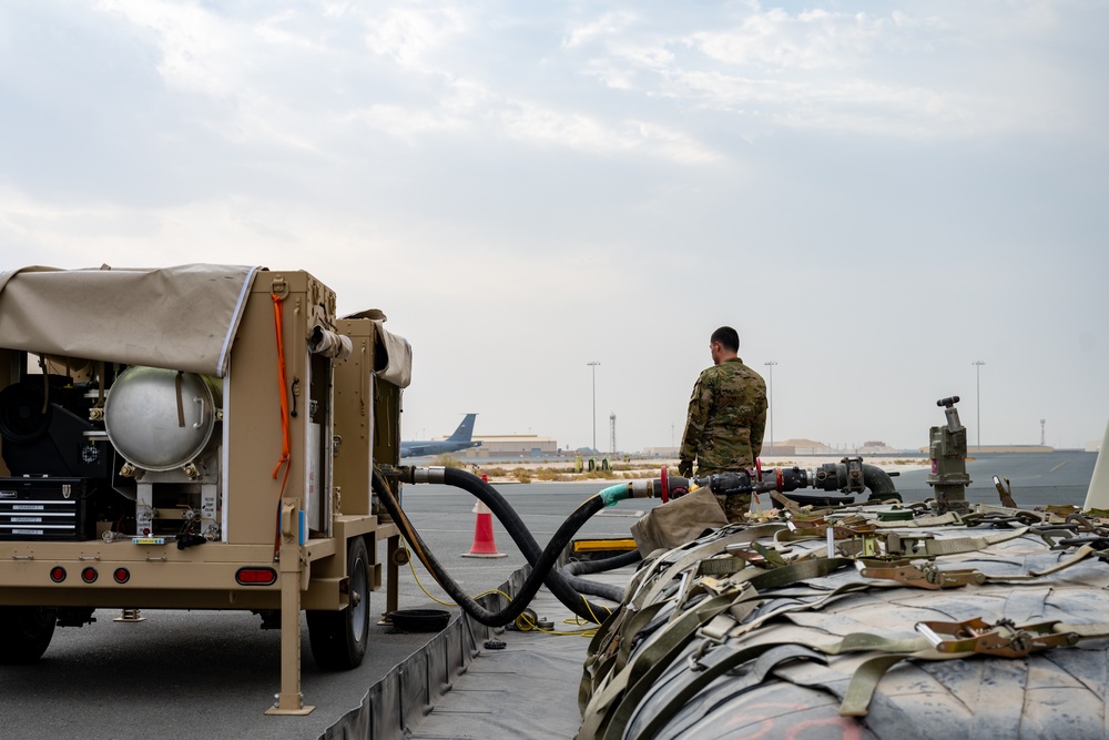 POL Airmen showcase fuel bladder refueling