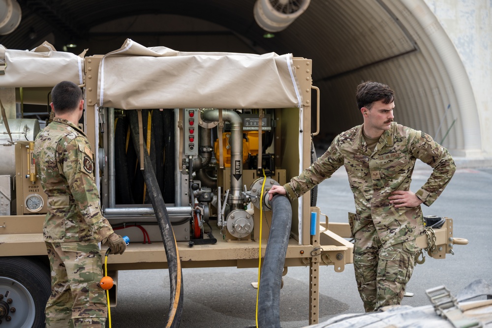 POL Airmen showcase fuel bladder refueling