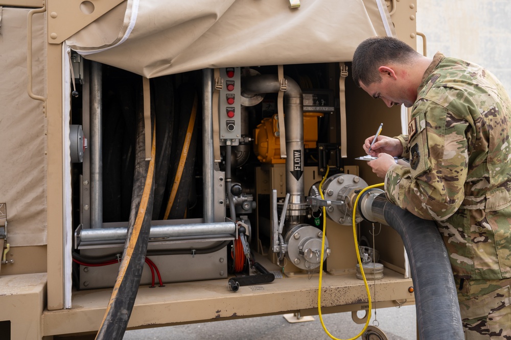 POL Airmen showcase fuel bladder refueling