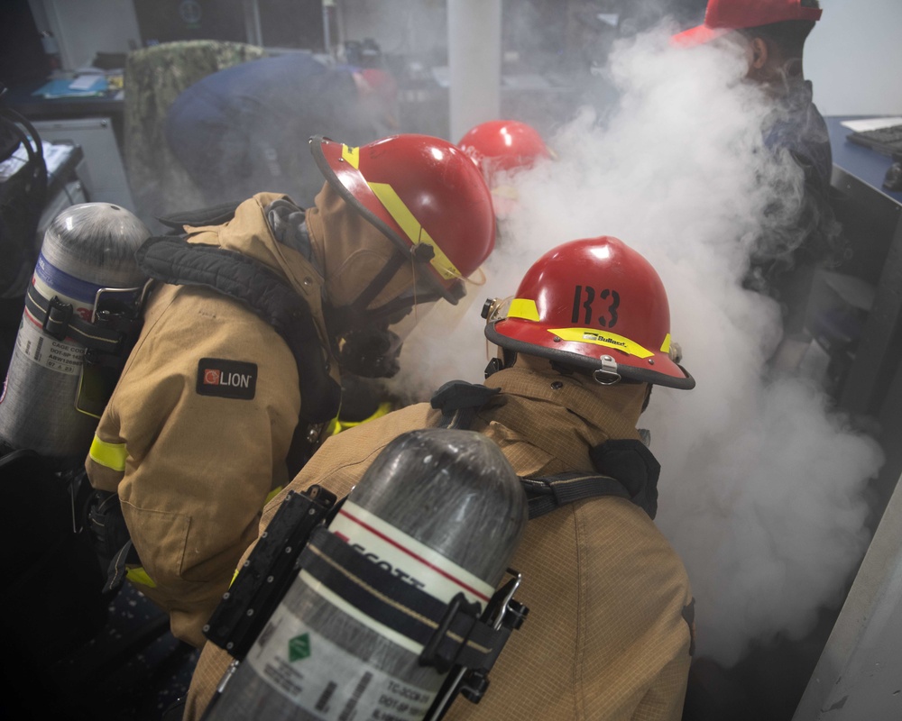 USS Ronald Reagan (CVN 76) conducts a general quarters drill