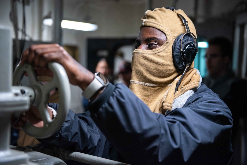 USS Ronald Reagan (CVN 76) conducts a general quarters drill