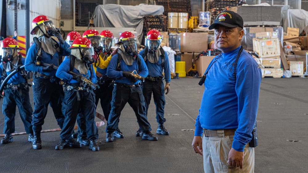 USS Ronald Reagan (CVN 76) conducts a general quarters drill